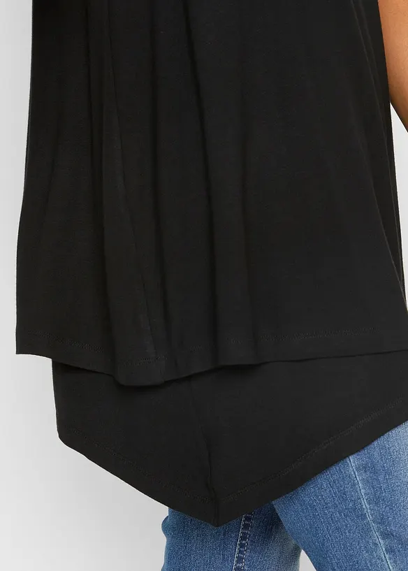 Dubbellaagse longtop in een viscosemix, bonprix