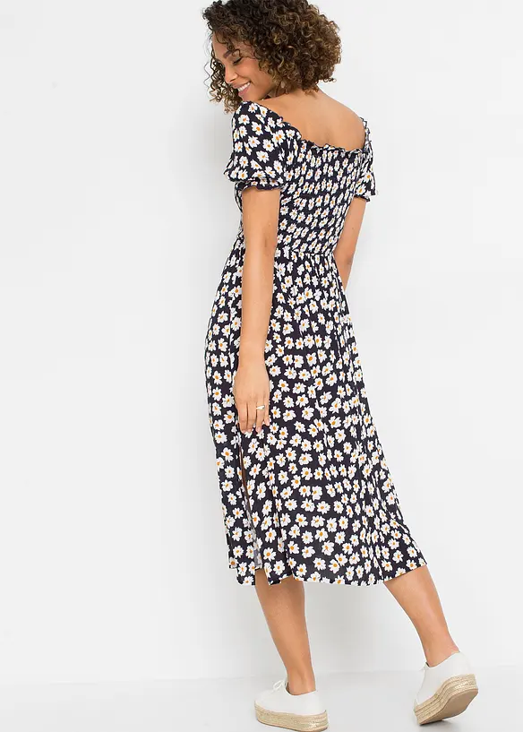 Gedessineerde midijurk van viscose, bonprix