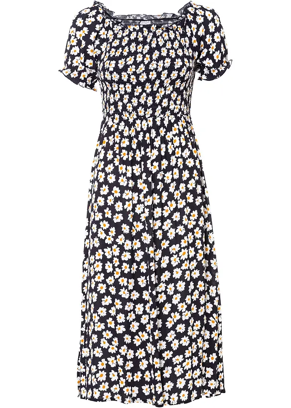 Gedessineerde midijurk van viscose, bonprix