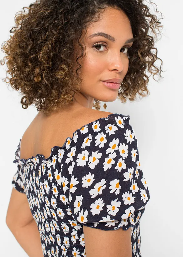 Gedessineerde midijurk van viscose, bonprix