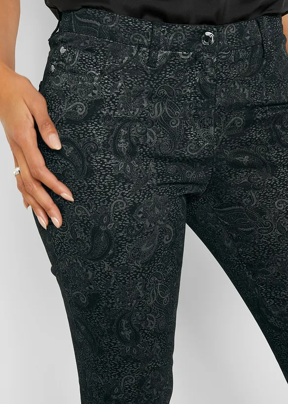 Twill broek met elegante print, bonprix