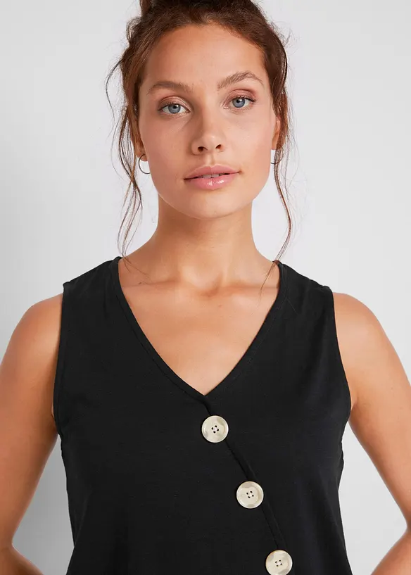 Katoenen top in wikkellook met elastiek, bonprix