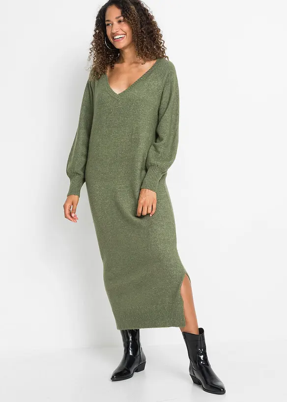 Gebreide oversized midi jurk, bonprix