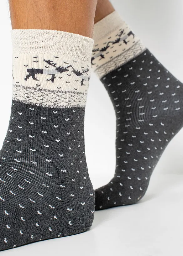 Thermosokken (3 paar) met winterdessin, bonprix