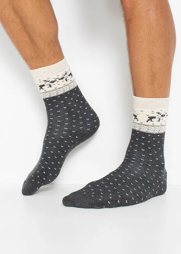 Thermosokken (3 paar) met winterdessin, bonprix