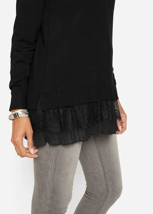 Fijn gebreide trui van een soepele viscosemix, bonprix