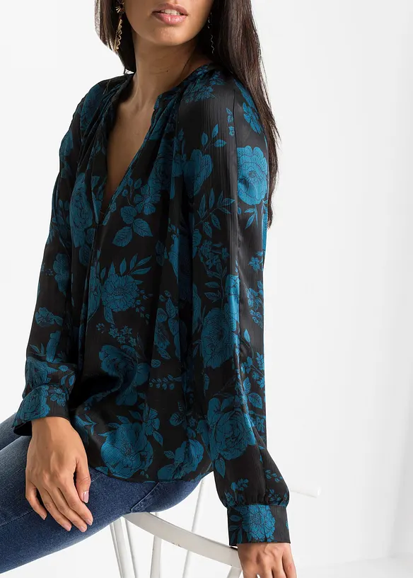 Gedessineerde tuniek van lichte crêpe, bonprix