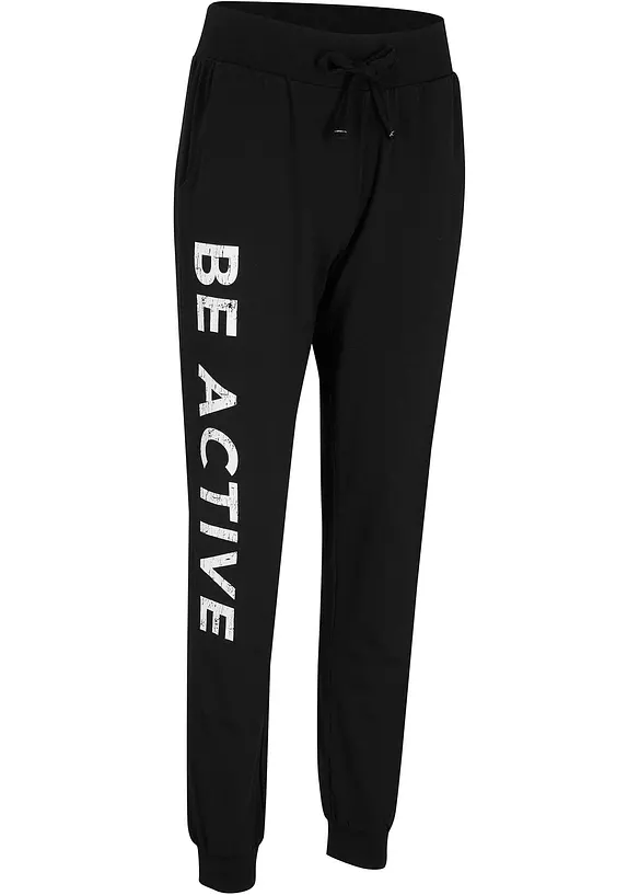 Joggingbroek van katoen met print, loose fit, bonprix