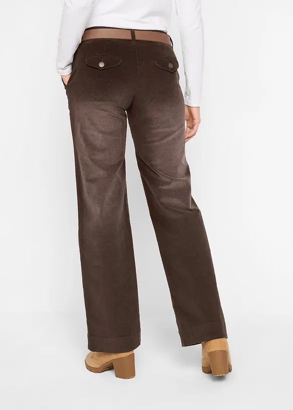 Stretch corduroy broek, wijd, bonprix
