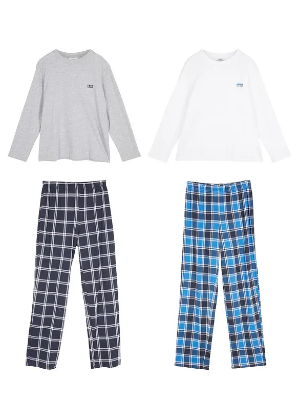 Pyjama met biologisch katoen (4-dlg. set), bonprix