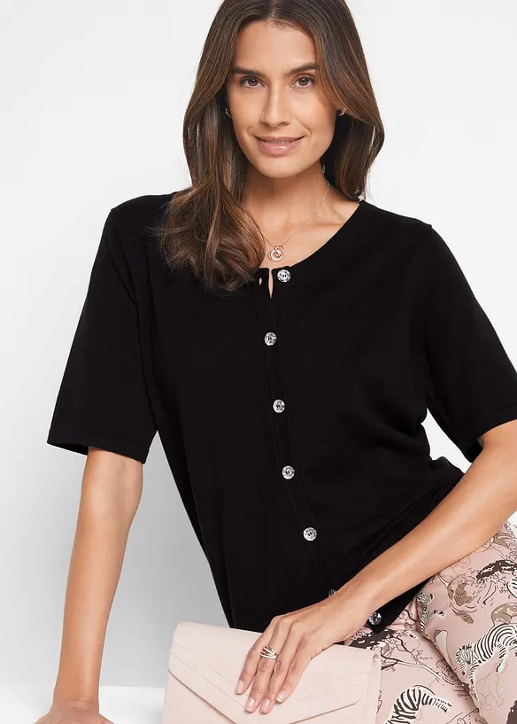 Shirtvest met halflange mouwen en stijlvolle knopen, bpc selection