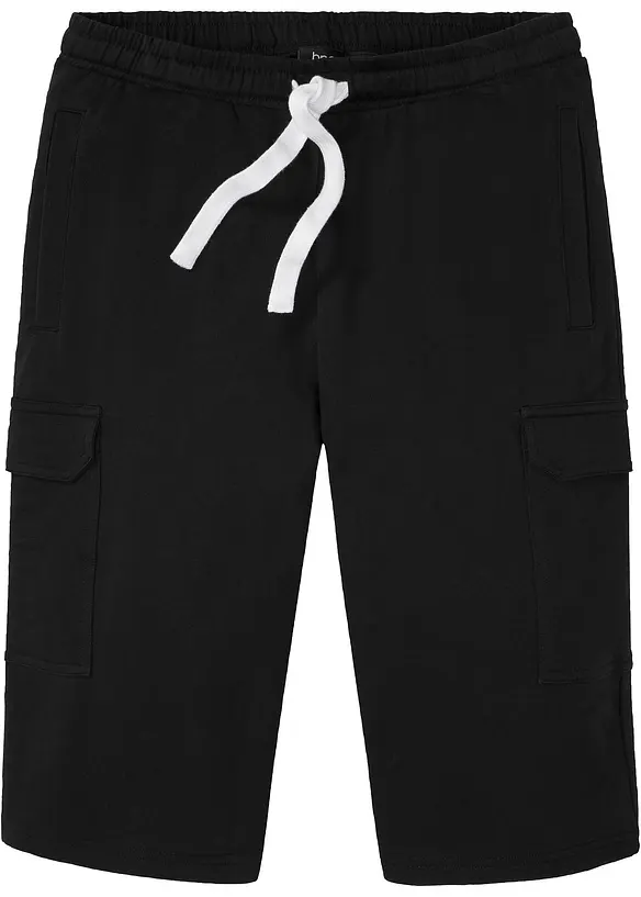Sweat bermuda met cargozakken van puur katoen, bonprix