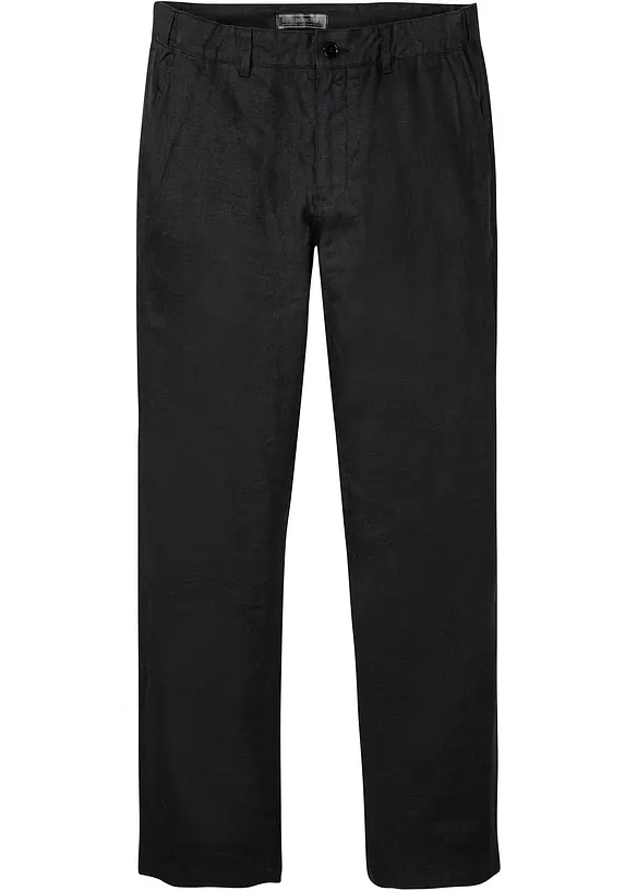 Regular fit linnen chino met comfortband, straight, bonprix