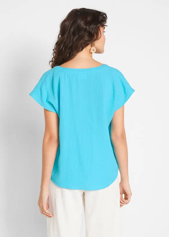 Mousseline blousetop van katoen, bonprix