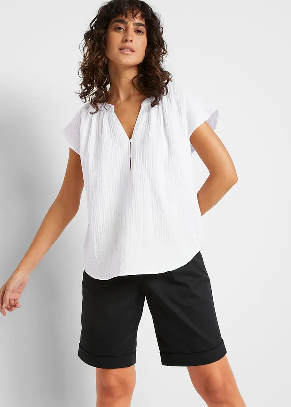Mousseline blousetop van katoen, bonprix