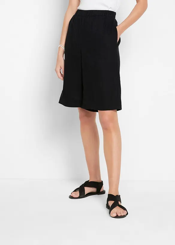 Bermuda met linnen en high waist comfortband, bonprix