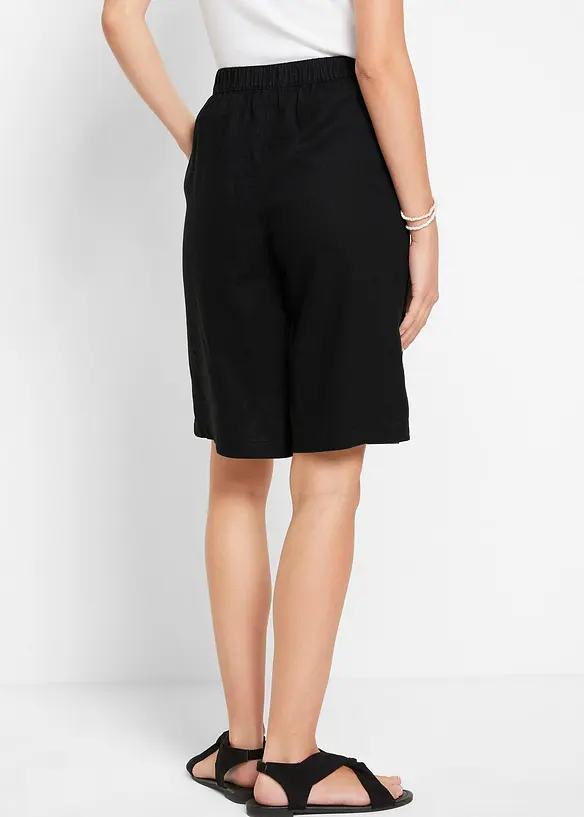 Bermuda met linnen en high waist comfortband, bonprix
