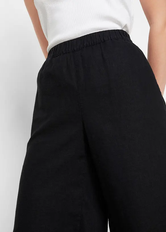 Bermuda met linnen en high waist comfortband, bonprix