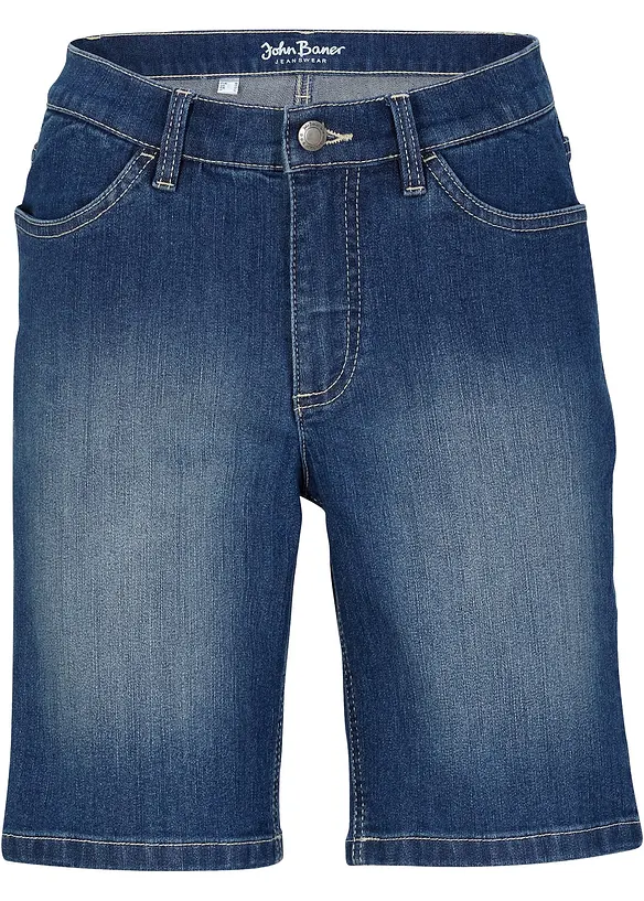 Straight jeans bermuda,  mid waist, bonprix