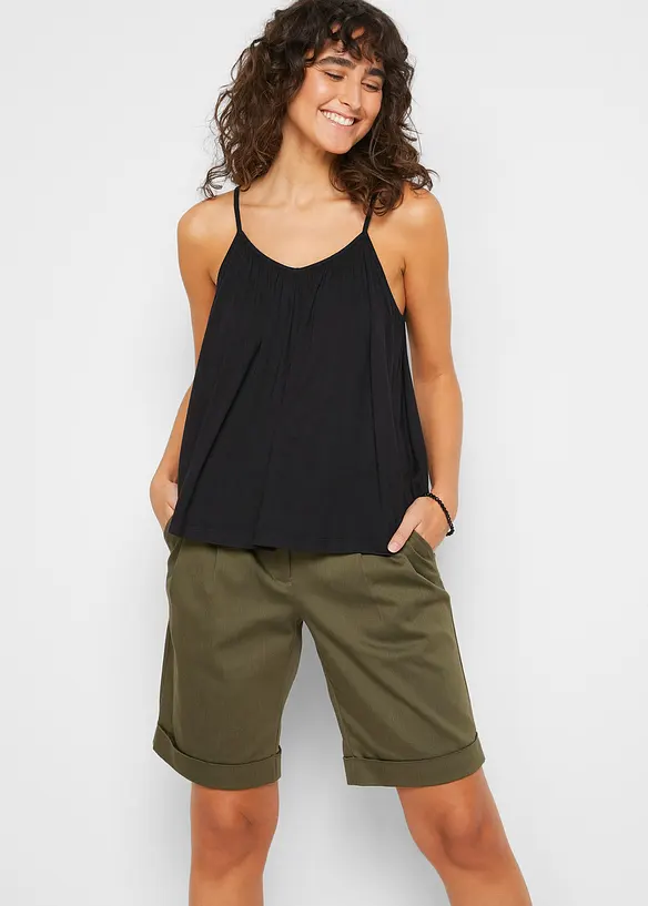 Top met spaghettibandjes van soepele viscose, bonprix