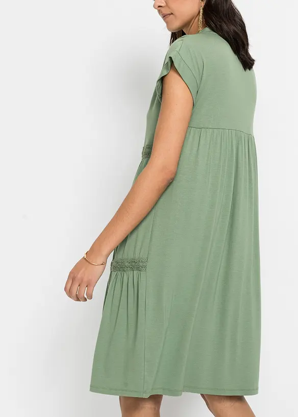 Tuniekjurk met kant van vloeiende viscose, bonprix