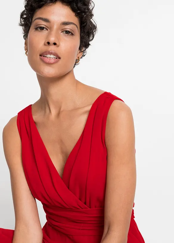 Maxi jurk van chiffon met plooitjes, bonprix