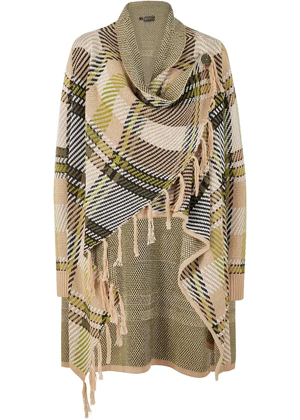 Lang vest met franjes, bonprix