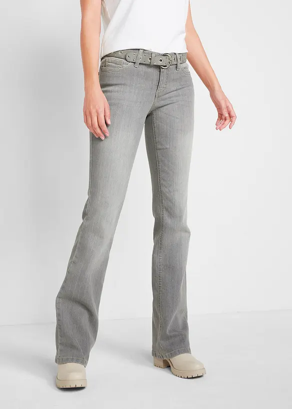 Bootcut comfort stretch jeans, mid waist, bonprix