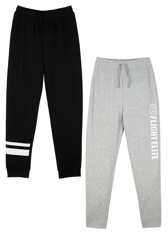 Sweatpants van zachte katoenmix (set van 2), bonprix