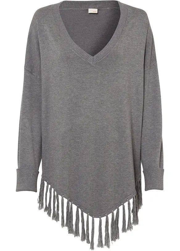 Poncho met franjes, BODYFLIRT boutique