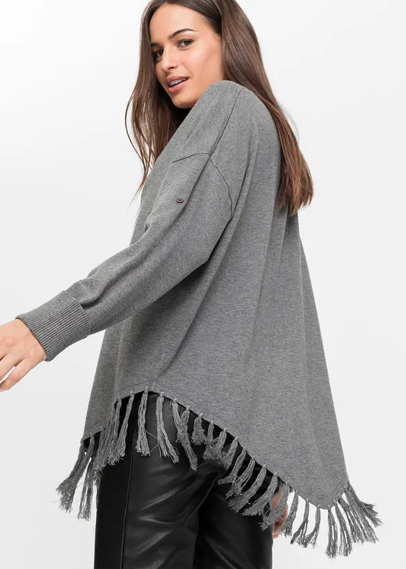 Poncho met franjes, BODYFLIRT boutique