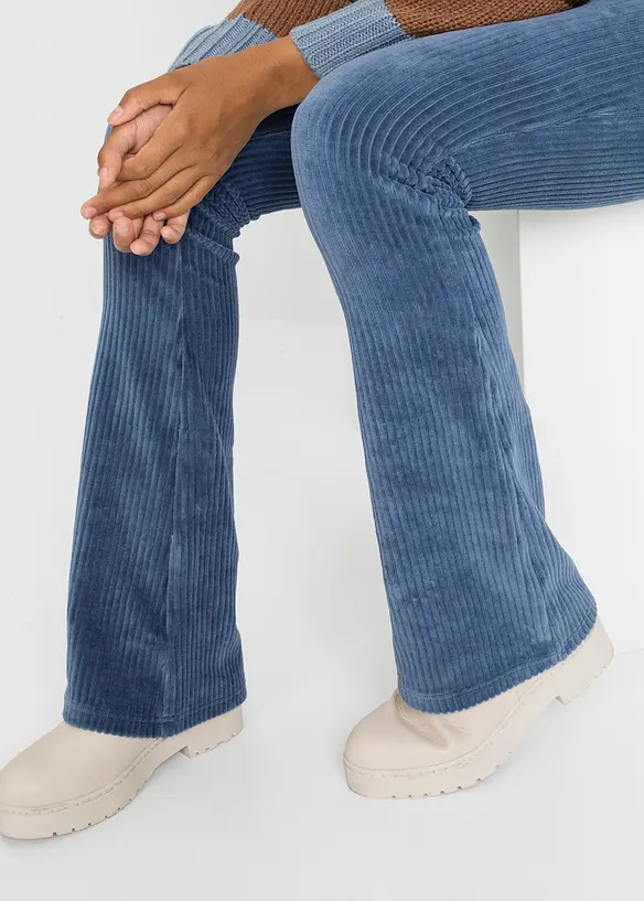 Wijd uitlopende legging van corduroy, bonprix