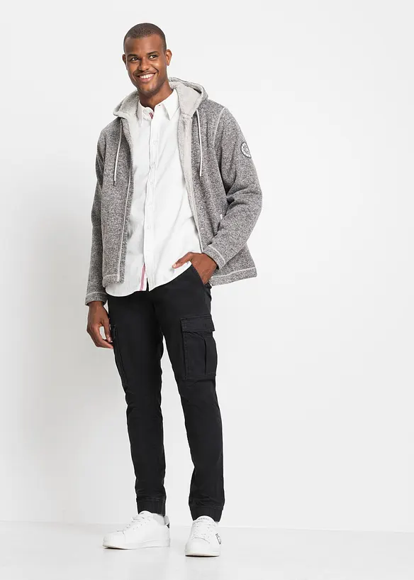 Gebreid fleece vest met teddy voering, bonprix