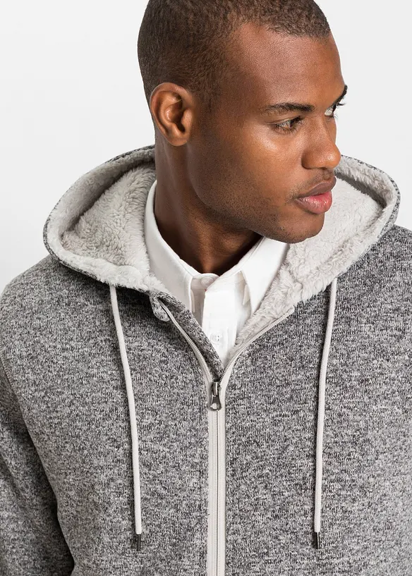 Gebreid fleece vest met teddy voering, bonprix