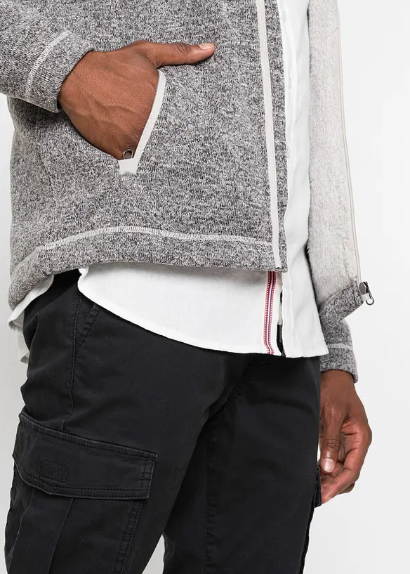 Gebreid fleece vest met teddy voering, bonprix