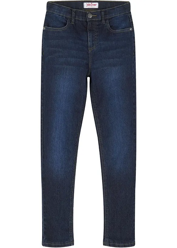 Meisjes thermojeans met jersey voering, mid waist, bonprix