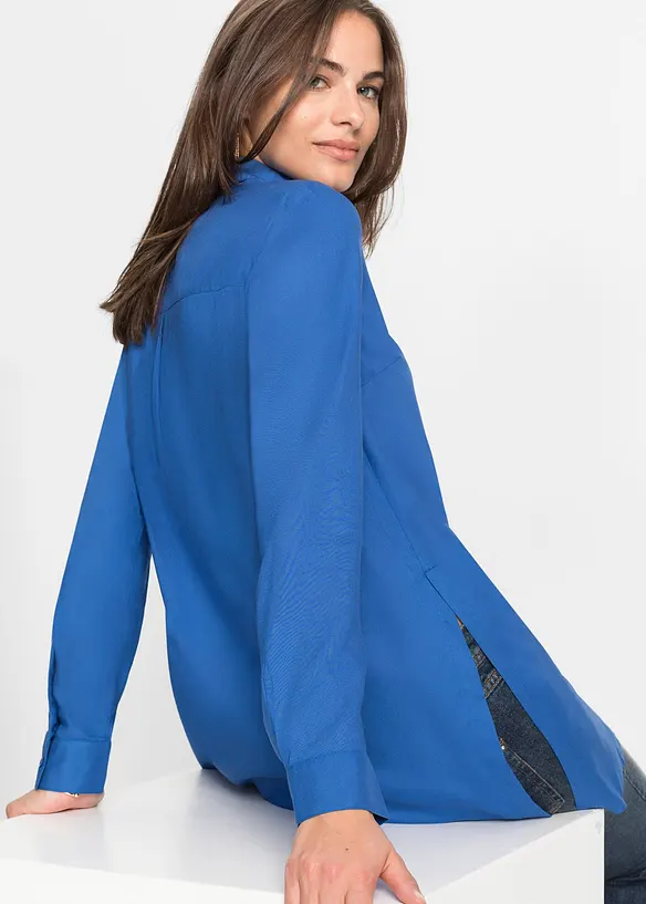 Lange blouse met splitten van soepel vallende viscose, bonprix