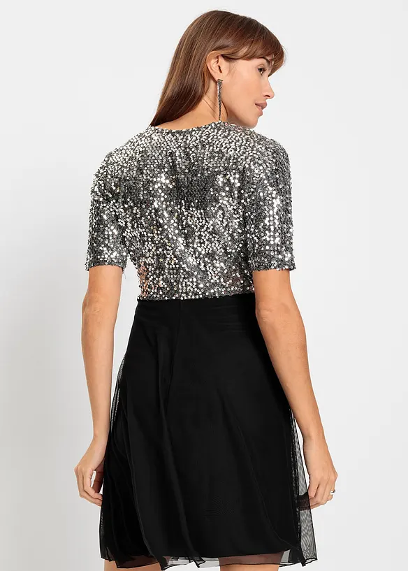 Minijurk met pailletten, bonprix