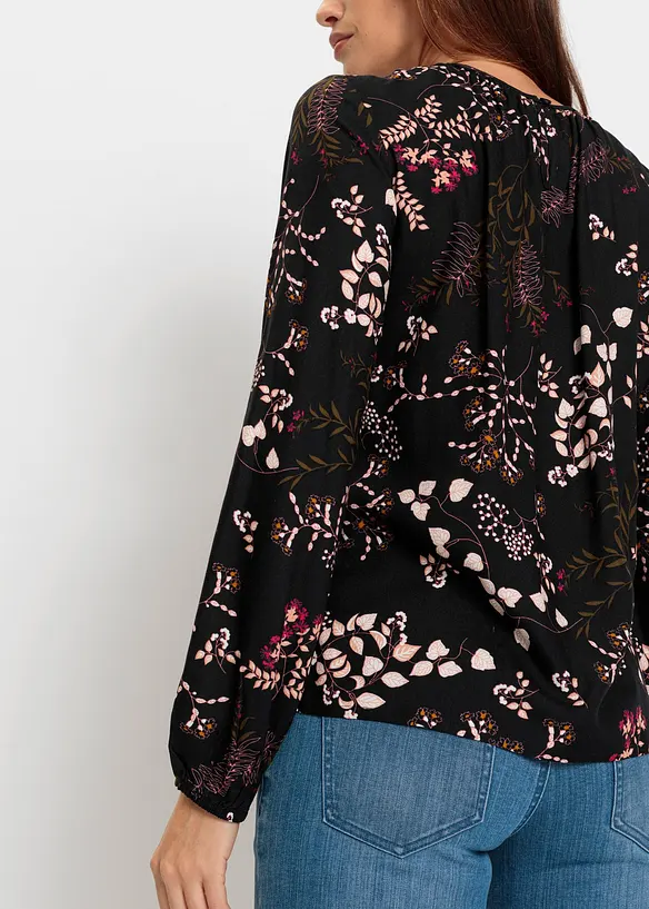 Gedessineerde blouse van viscose, bonprix