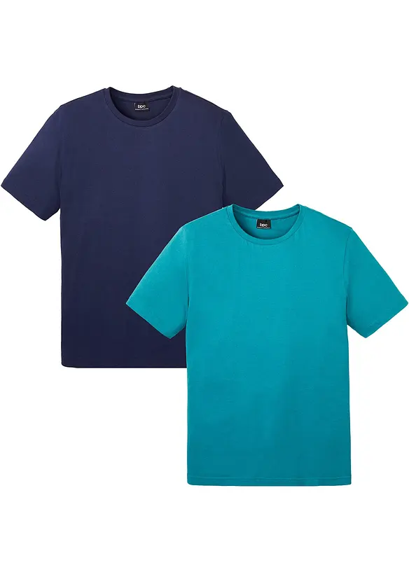 T-shirt (set van 2) van puur katoen, bonprix
