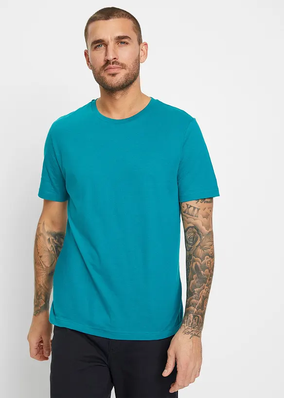 T-shirt (set van 2) van puur katoen, bonprix