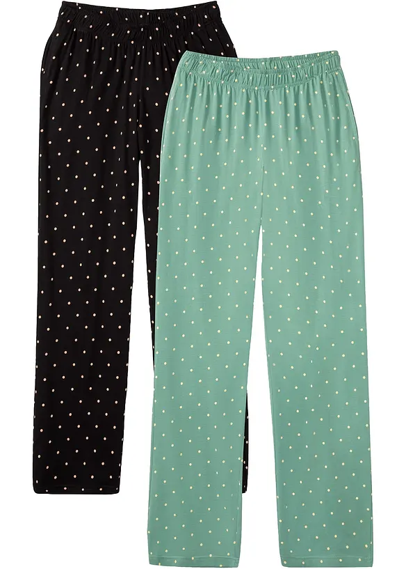 Lange pyjamabroek van puur katoen (set van 2), bonprix