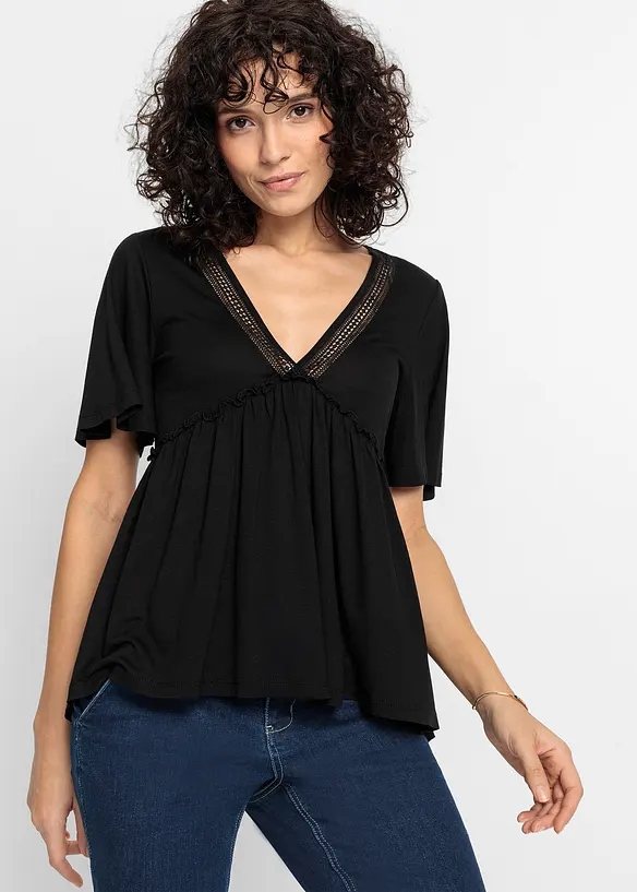 Boho shirt met kant, BODYFLIRT