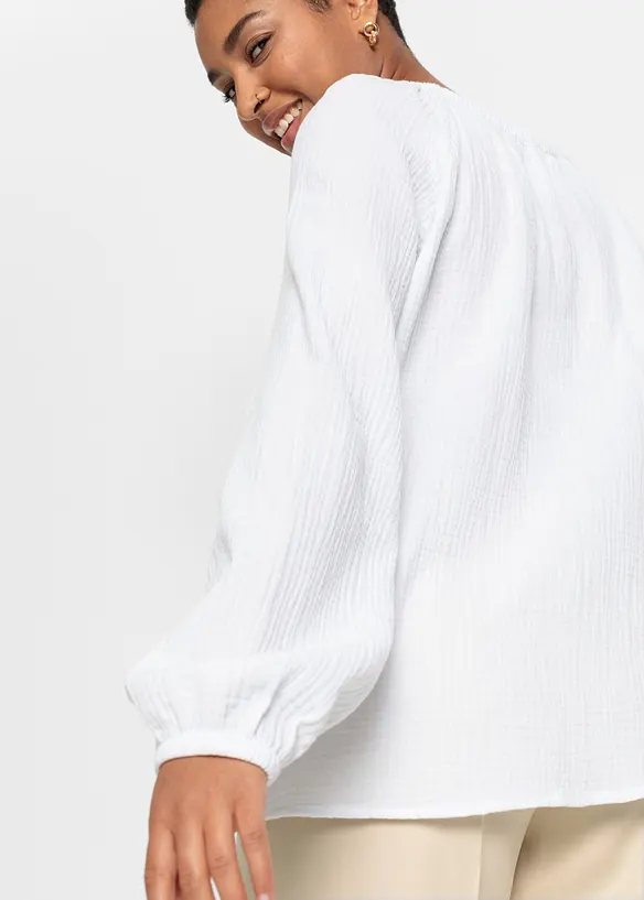 Mousseline blouse van katoen, bonprix