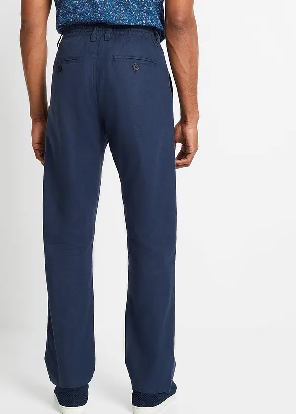 Regular fit instapbroek in een luchtige linnenmix, straight, bonprix