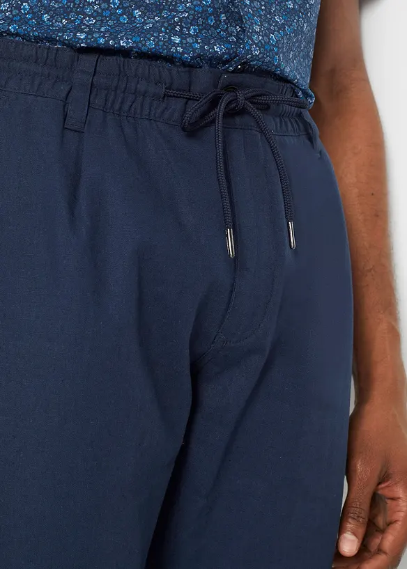 Regular fit instapbroek in een luchtige linnenmix, straight, bonprix