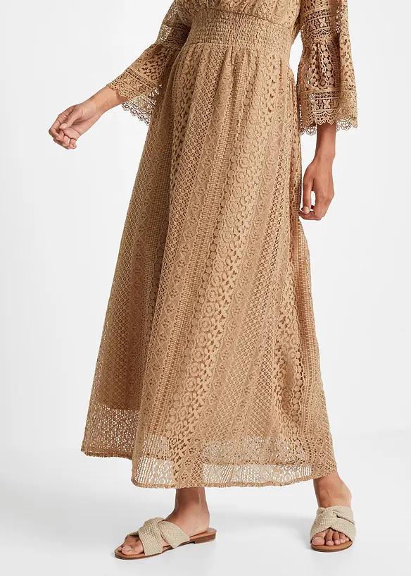 Maxi jurk in gehaakte look, bonprix