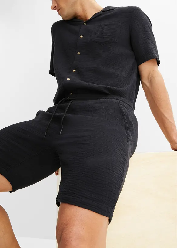 Lange short van mousseline, regular fit, bonprix