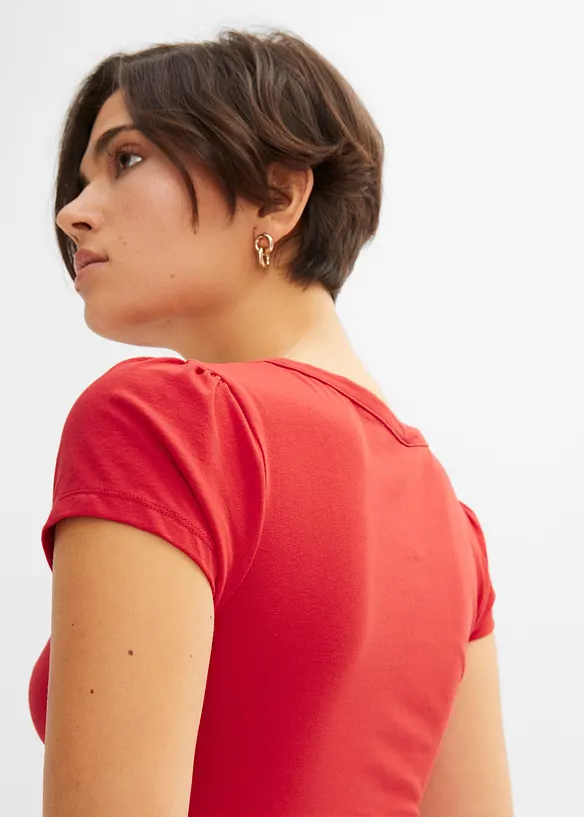Shirt met knoopsluiting en biologisch katoen, bonprix