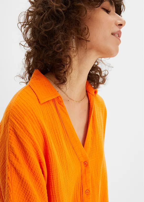 Lange, oversized blouse van mousseline, bonprix